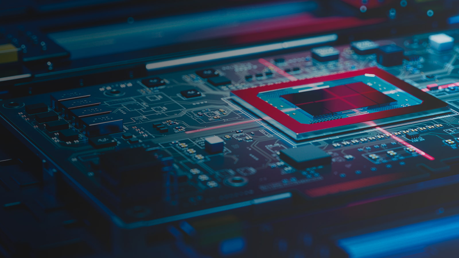 chip semiconductor purple blue